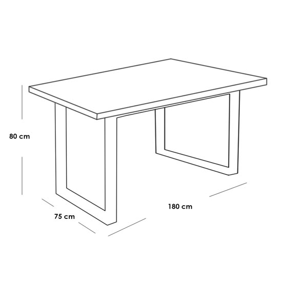 Dining Table 180×75×80 cm - Black & Beige