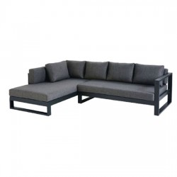 L -Shape Sofa - Gray & Black