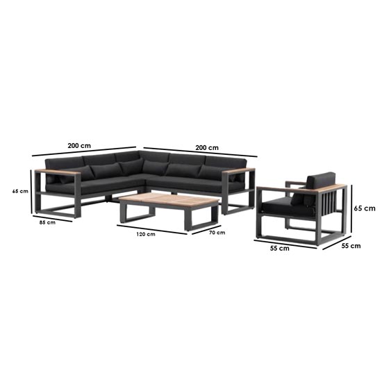 Outdoor Set - 5 pieces - Black & Beige