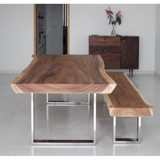 Tree Wood Table With A Bench