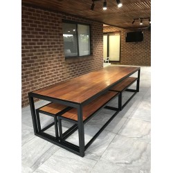 Table Set With Four Benches