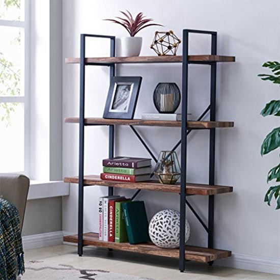 Metal And Wood Bookcase