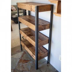 Metal And Wood Bookcase