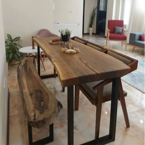 dining table and bench
