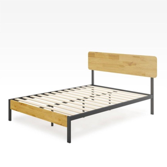 Rimini Metal And Wood Platform Bed Frame