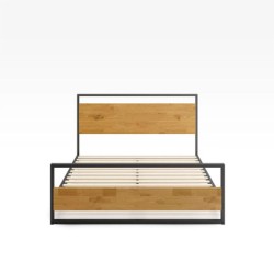 Milan Metal And Wood Platform Bed