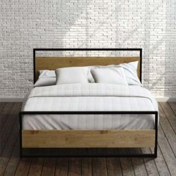 Milan Metal And Wood Platform Bed