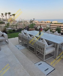 OUTDOOR TABLE AND 10 CHAIRS - RU 