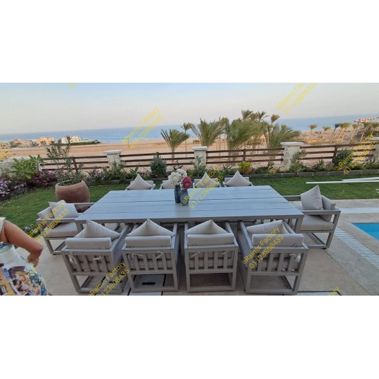 OUTDOOR TABLE AND 10 CHAIRS - RU 