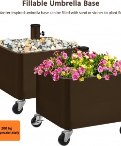 Parasol Stand with Flower Pot