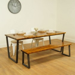 Dining Table Trapezium Frame AND 1 BENCH