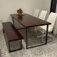 Rustic Solid Industrial Dining Table and 1 Bench