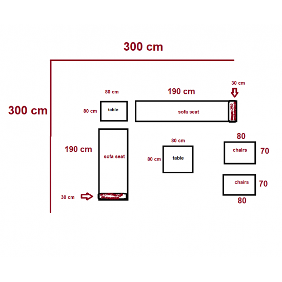 outdoor Moderna family set 300x300cm