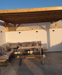  outdoor sofa set with dining table and bench